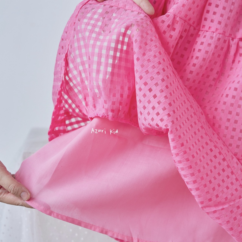 Váy đầm trắng dự tiệc bé gái baby doll màu trắng, màu hồng Azuri từ 2 tuổi đến 10 tuổi, 13kg đến 40kg