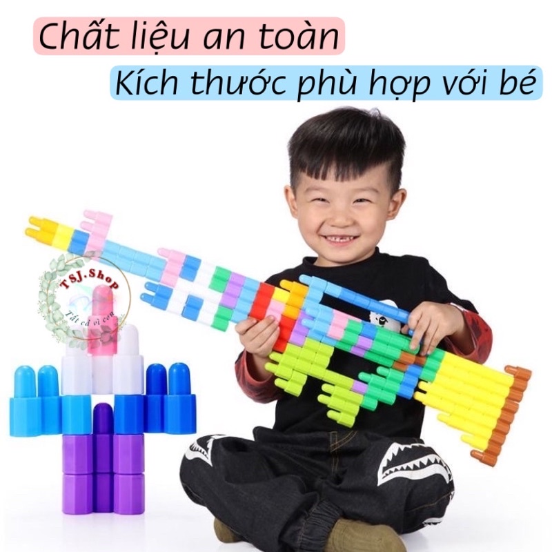 Đồ chơi xếp hình lego lắp ráp hình viên đạn giáo dục sớm cho bé từ 3-9 tuổi