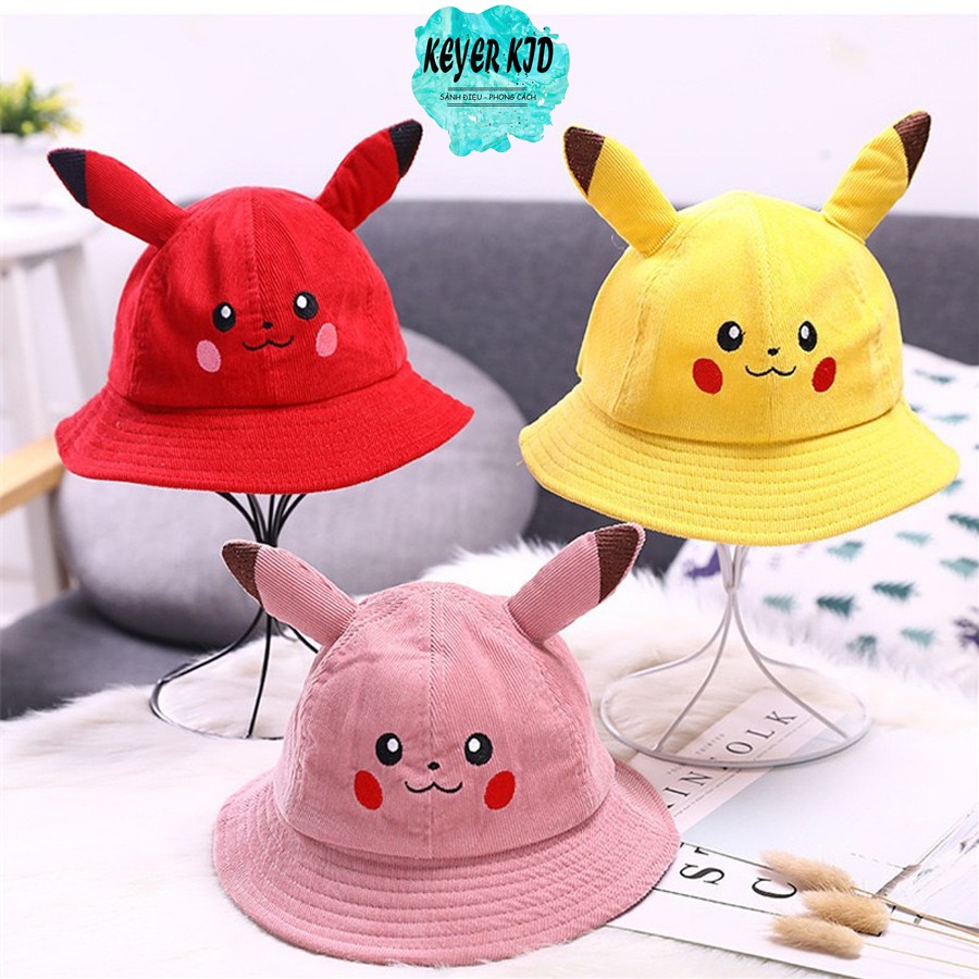 [SALE HÈ]  Mũ Vành Bo PIKACHU Nón Gianh Cho Bé Trai Bé Gái 1-5 Tuổi Chất Liệu Tốt Hàng Chất Liệu QC Cao Cấp KEYER KID