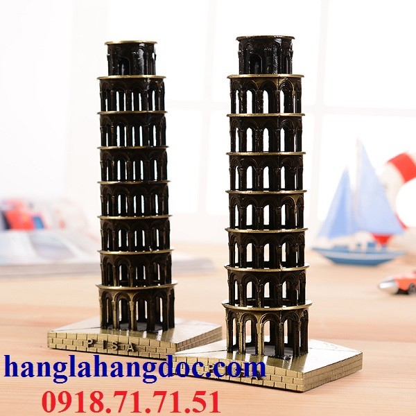 Mô hình tháp nghiêng Pisa bằng đồng cao 18cm