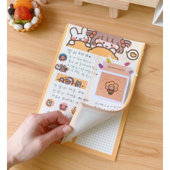 Set B5 Giấy viết, giấy ghi chú, giấy note trang trí DIY Cô Bé dễ thương thoả sức sáng tạo trang trí sticker washi tape