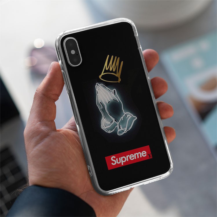 Ốp lưng silicon đôc đáo XSPORTCASE Supreme bàn tay Iphone 7 - Iphone 12 pro max SUPPOD00073