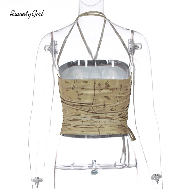 Áo Tank Top Hoạ Tiết Lính Thiết Kế Khoét Sâu Quyến Rũ