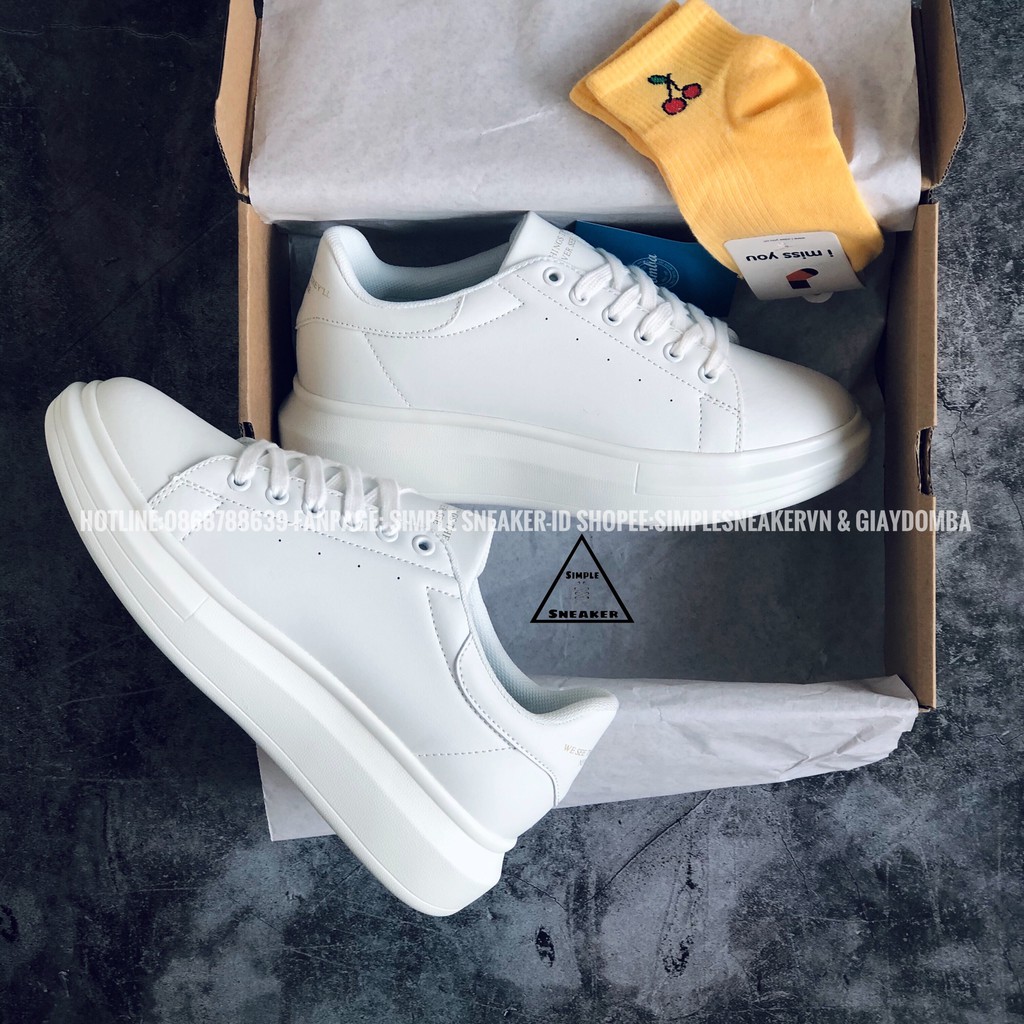 Giày Domba Trắng Full 💙FREESHIP💙 Domba High Point All White Chuẩn Auth - Giày Domba Hàn Quốc Chính Hãng - Simple Sneaker