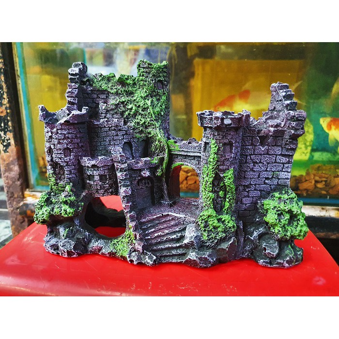 LÂU ĐÀI TRANG TRÍ HỒ CÁ NON BỘ 20X8X14CM