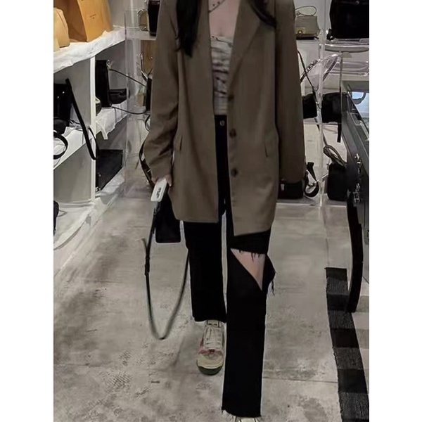 Quần Jean Đen Ống Đứng Rách Gối Chất Jean Co Giãn QJ07