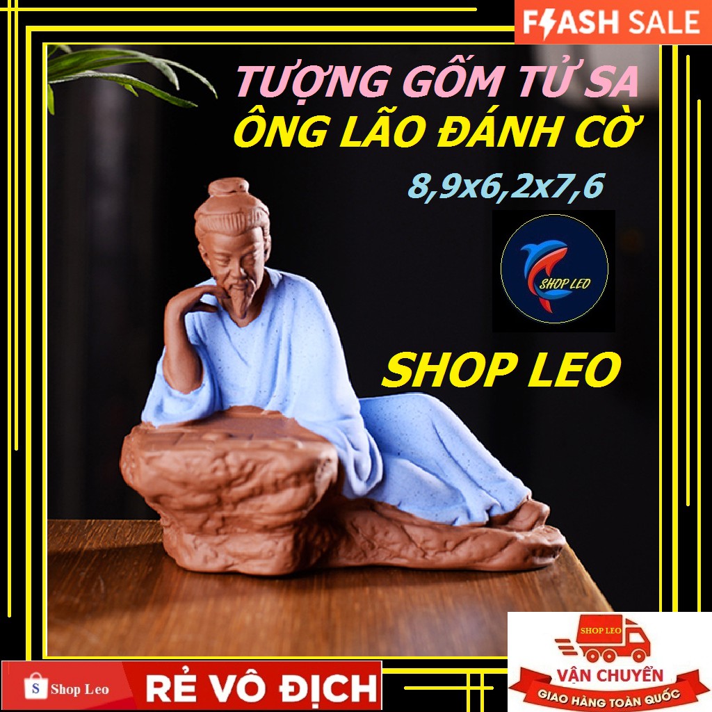 Tượng gốm KHỔNG MINH-LÝ BẠCH-ĐÁNH CỜ-ĐƯỜNG BÁ HỔ- tượng gốm tử sa- trang trí - Ấm tử sa