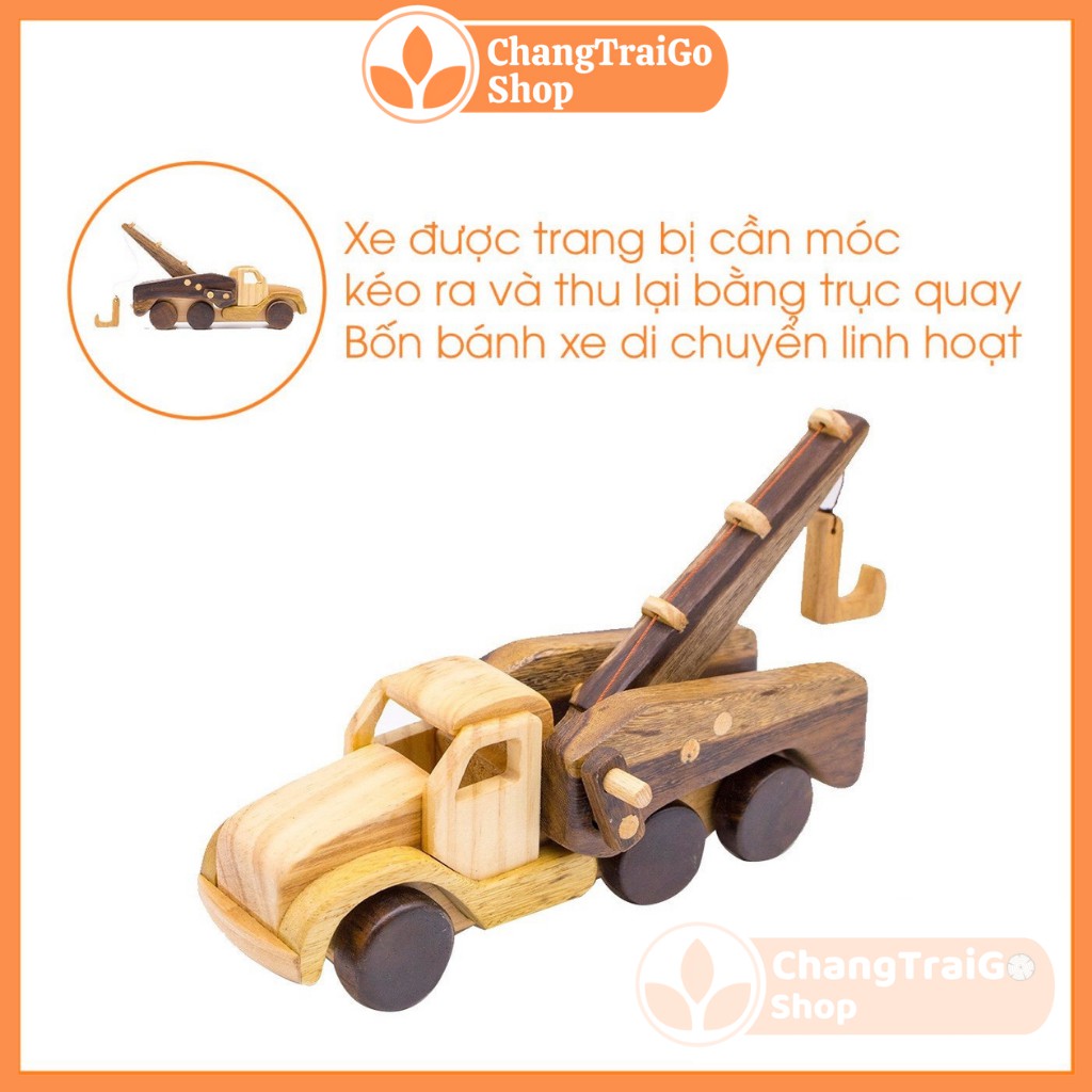 Bộ combo 4 xe công Trình, đồ chơi Chàng Trai Gỗ, đồ chơi gỗ cao cấp cho bé từ 1-5 tuổi.