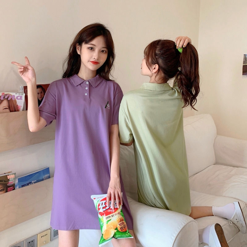 Đầm Thun Polo Ngắn Tay Form Rộng Phong Cách Năng Động Dành Cho Nữ | BigBuy360 - bigbuy360.vn