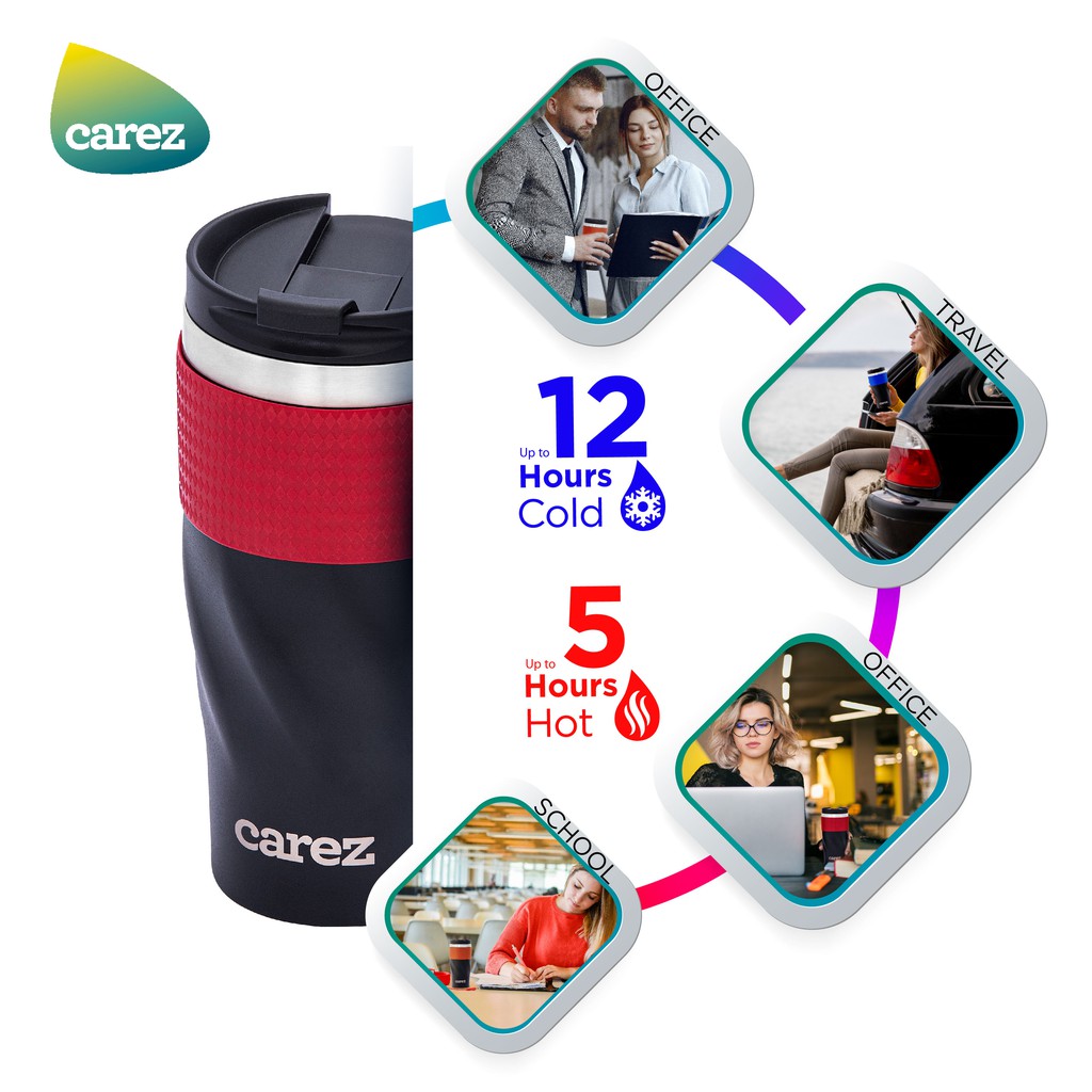 Ly Giữ Nhiệt CAREZ TO GO 590ML VFC593SR-590 màu đỏ crimsom