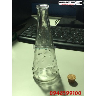 Bình Bông Lọ Cắm Hoa Thuỷ Tinh 1 Cành hình Nón chấm bi