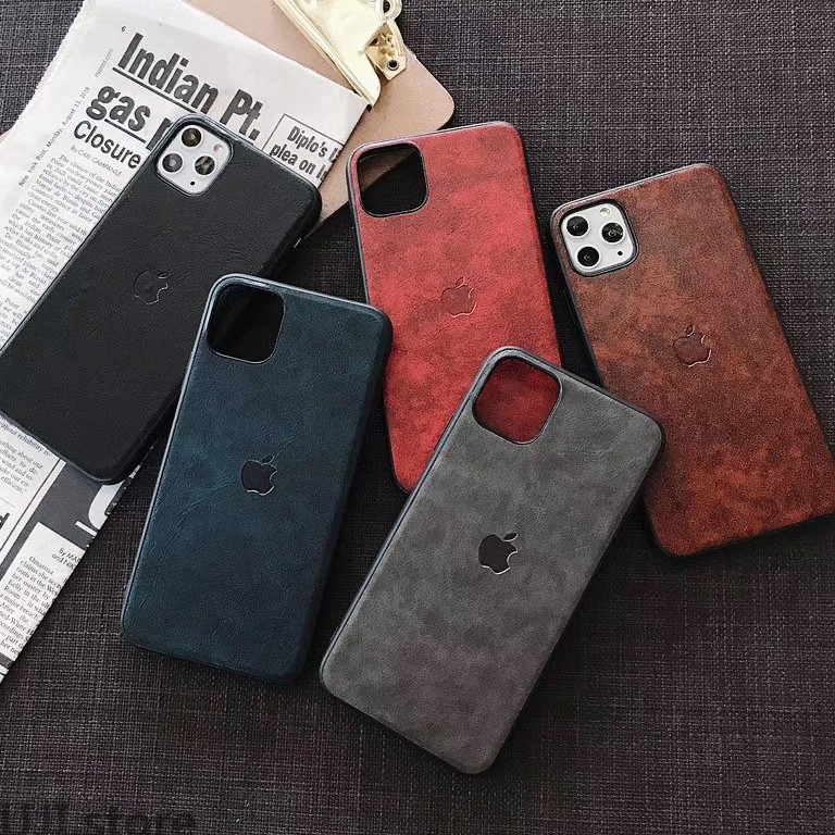 Luxury leather PU Phone Case iPhone 6 6s 7 8 Plus X XS MAX XR 11 Pro Max Soft TPU Silicone handmade Cortex Casing