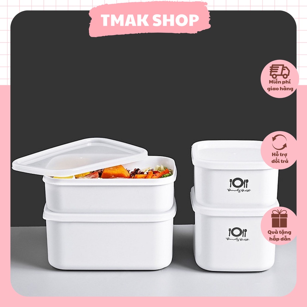 Bộ 4 hộp nhựa đựng thực phẩm tủ lạnh, đựng cơm, bảo quản thức ăn - Hộp trữ đông đồ ăn