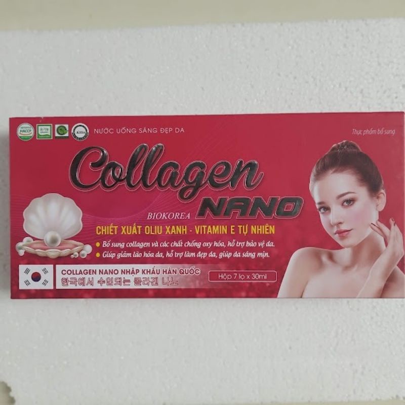 0COLLAGEN NANO_Collagen nước uống Hàn Quốc Hộp 7 chai làm trắng da trẻ hoá làn da xoá mờ nám đều màu da