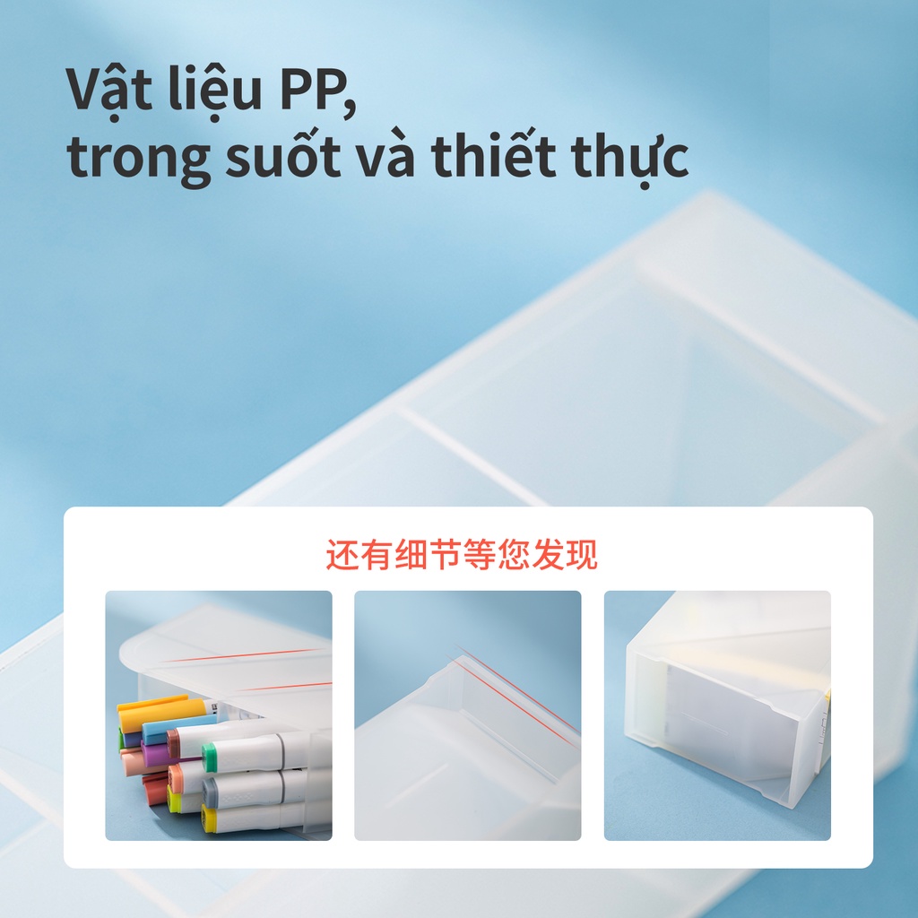 Kệ ống đựng bút mỹ phẩm 5 ngăn Deli - Xanh/ Trắng/ Hồng - 8932/ 8933