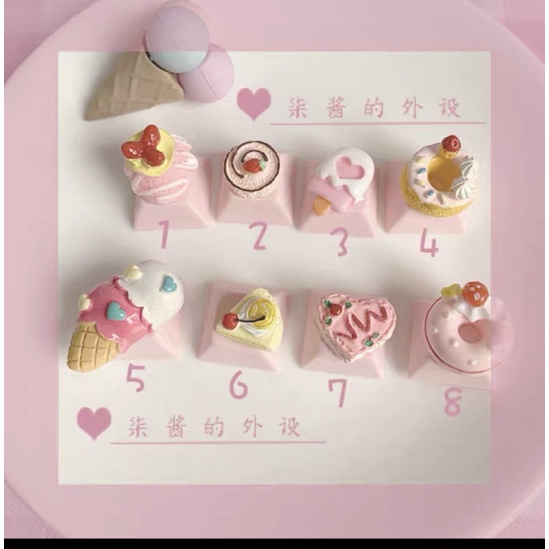 ✨🌈keycap hồng, keycap đồ ăn dành cho phím cơ🍰🍭