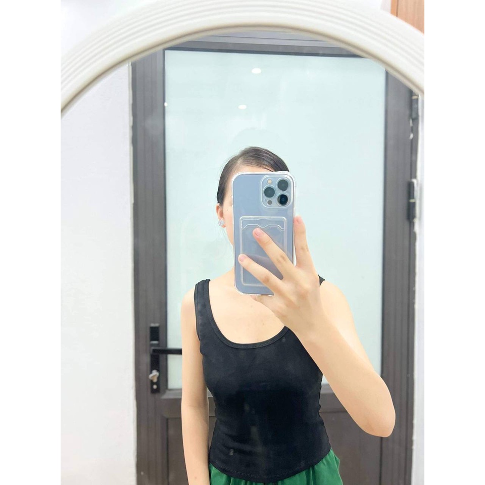 Áo Croptop Ba Lỗ Nữ Cổ Vuông Trơn Ôm Body Chất Tốt, Áo CRT Kiểu nữ ôm thun gân mềm mát Đồ Hiệu 2K.vn