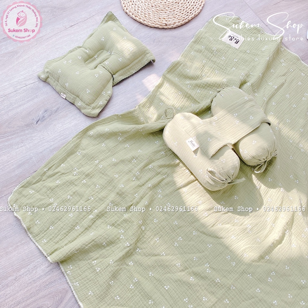 Chăn Xô BéBé 2 Lớp Xô Muslin Mỏng Nhẹ Thoáng Cho Bé KT 100x100cm