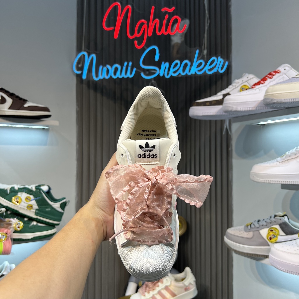 Giày thể thao Sneaker Sò 2.0, SuperStar, Hồng, Trắng