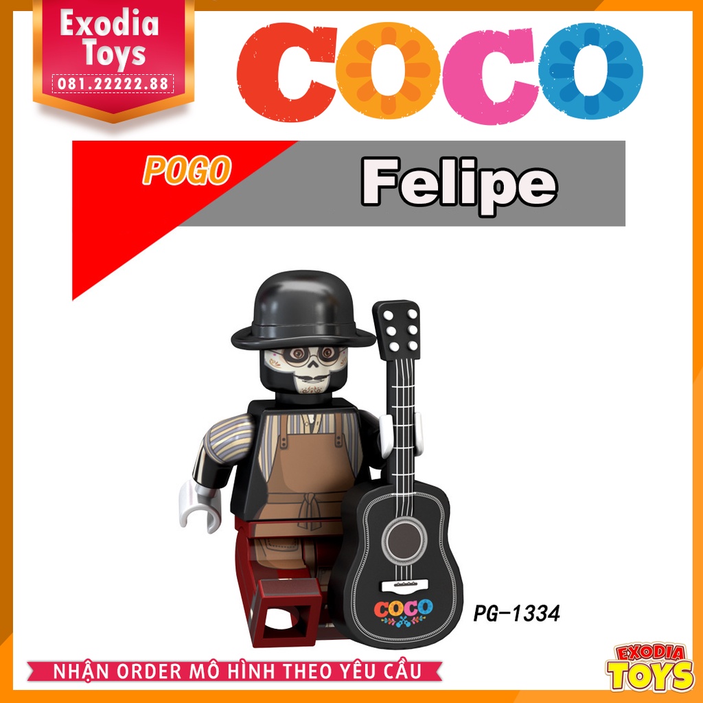 Xếp hình Minifigure nhân vật phim hoạt hình Coco Hội Ngộ Diệu Kỳ - Đồ Chơi Lắp Ghép Sáng Tạo - POGO 8138