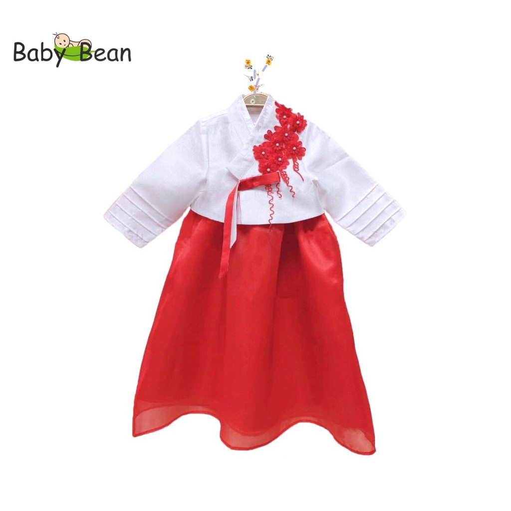 [MÃ THƯƠNG HIỆU UY TÍN Voucher giảm 10%] Đầm Handbok vải Tafta Thêu Hoa Phong Cách Hàn Quốc bé gái BabyBean