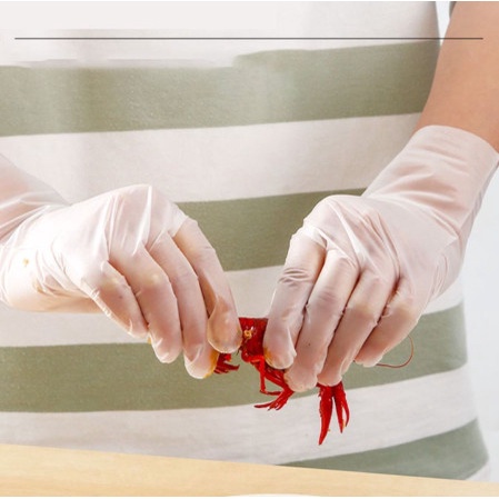 Hộp 100 găng tay siêu dai Victoria nấu ăn làm bếp chất liệu TPE không mùi, cảm ứng điện thoại