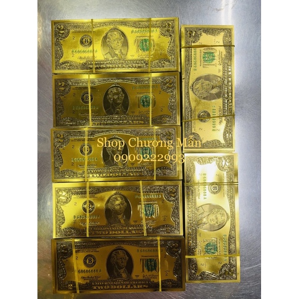 100 Tờ Đô La Mạ Kẽm [$2 / $100] Trang Trí Oản Tài Lộc Tết