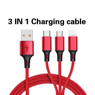Sạc nhanh 3 trong 1 micro usb, type-c, cáp dữ liệu nylon bện usb usb của iphone