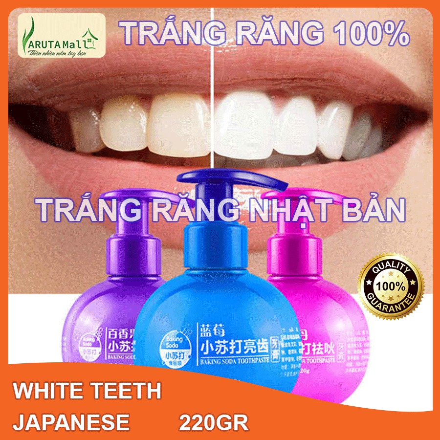 Kem trắng răng Nhật Bản - Công nghệ Nano giúp tẩy trắng răng an toàn - Kem trắng răng giúp răng chắc khỏe - Vị Hoa Quả