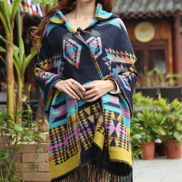 [spot] Áo choàng dày có mũ trùm đầu phong cách Nepal Tibet giữ ấm mùa thu đông thời trang cho nữ [Hanchao life]
 | BigBuy360 - bigbuy360.vn