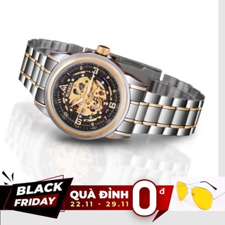Đồng hồ cơ nam [FREESHIP] lộ máy Automatic cao cấp WOERDA Tặng KÍNH XUYÊN ĐÊM