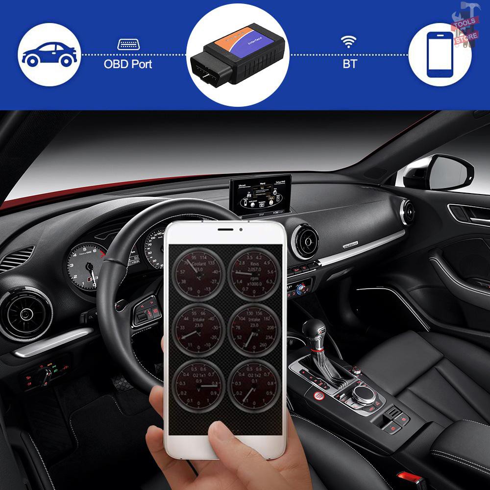 Máy Quét Chẩn Đoán Lỗi Obd Obdii Kèm Đầu Nối Bt Cho Ios Android Windows