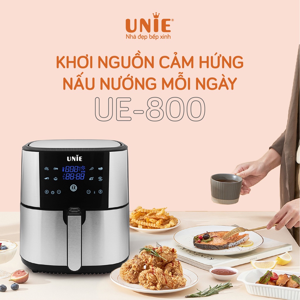 Nồi Chiên Không Dầu UNIE UE800 chính hãng, Air fryer dung tích 8L công suất 1800W bảo hành 12 tháng - Befoyo