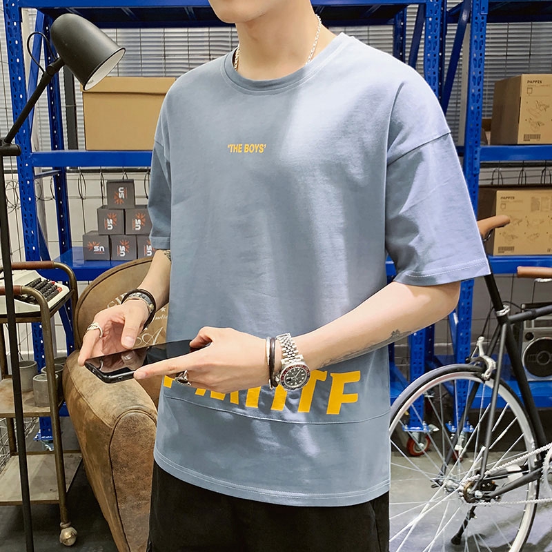 Áo Thun Ngắn Tay Cổ Tròn In Hình Thời Trang Phong Cách Cho Nam