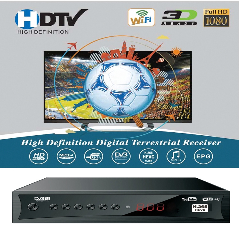 Bộ Giải Mã Dvbt2 Tv Box Hỗ Trợ Cổng Usb Hỗ Trợ Tv Box Iptv Wifi Hdmi 3d