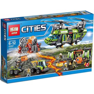 Compatible with Lego Nogo City Series 60125 Heavy Airlift Helicopter Boy Assembled Building Block Toy 02087