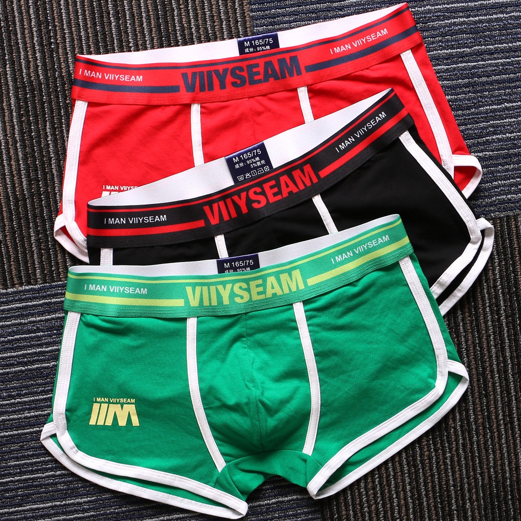 Bộ 1-3 Quần Lót Boxer Cotton Thoáng Khí Thời Trang Hàn Quốc Cho Nam