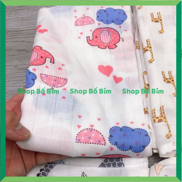 ⚡BÁN LỖ XIN 5 SAO⚡ Khăn Tắm Xô Muslin Swaddle Organic Cotton Khổ Lớn