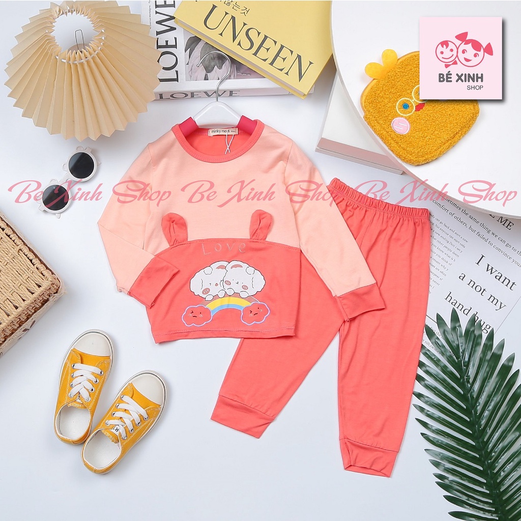 Quần áo thu đông bé trai bé gái trẻ em Minky Mom  Đồ bộ dài tay thunlạnh cho bé trai gái DÀI_ĐỘNGVÂT