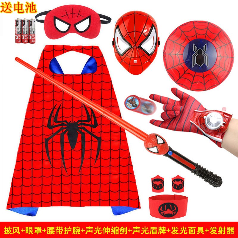 Bộ đồ hóa trang Người Nhện - quần áo siêu nhân SpiderMan cho bé cực chất áo liền quần kèm mũ trùm
