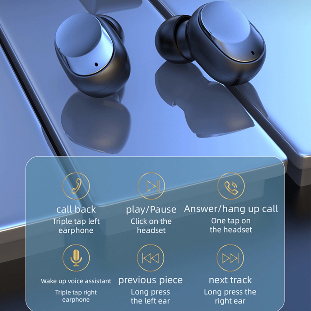 Tai nghe nhét tai VIRWIR Y60 Bluetooth 5.1 âm thanh nổi 9D thiết kế mini chống nước