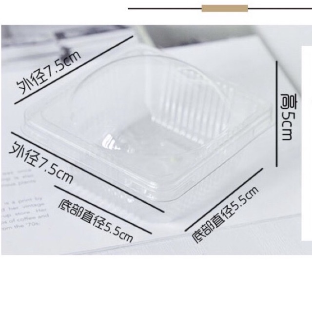 Set 50 Hộp Pet Nắp Cầu Đựng Bánh Trung Thu 50-80Gram