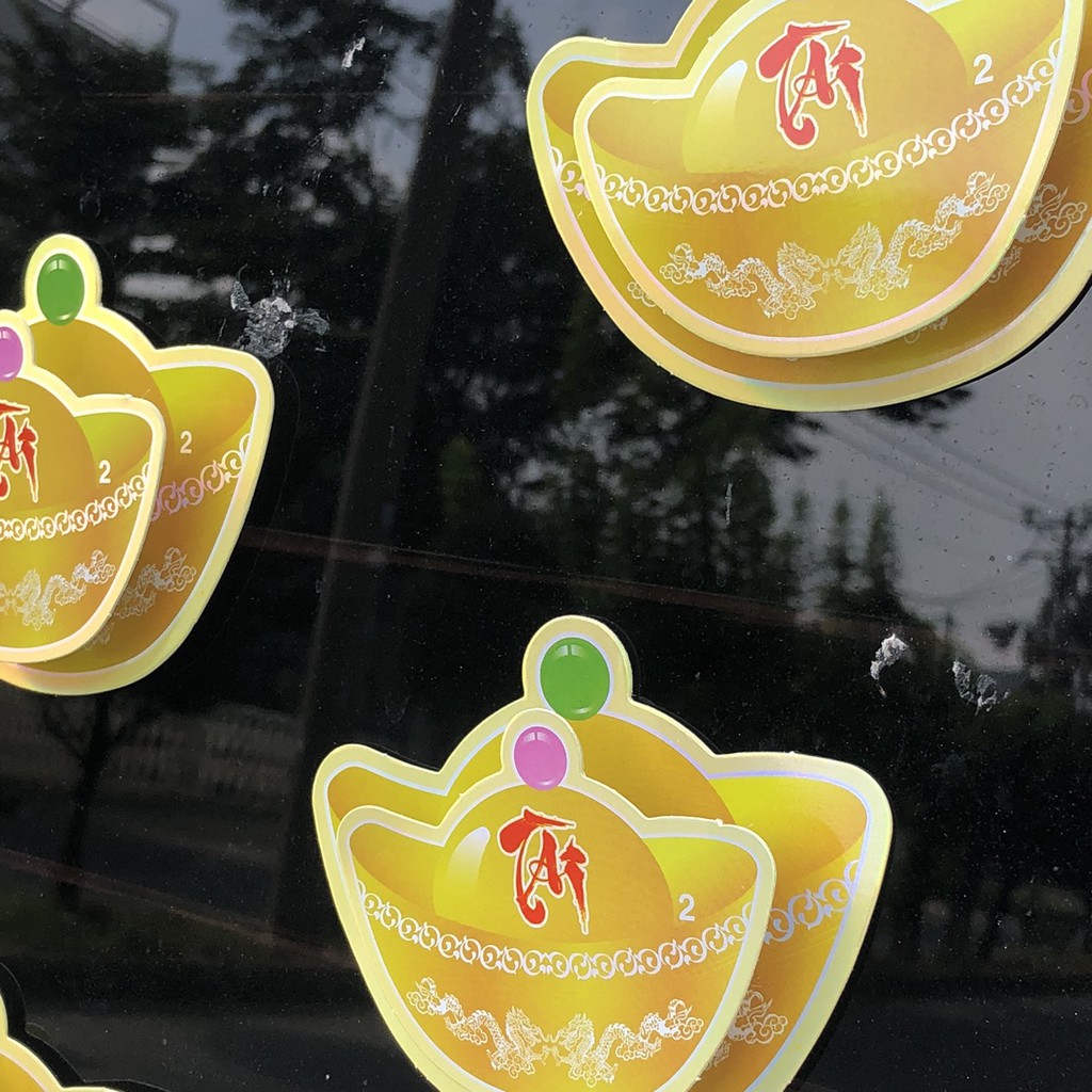 Hình dán trang trí tết set thỏi vàng