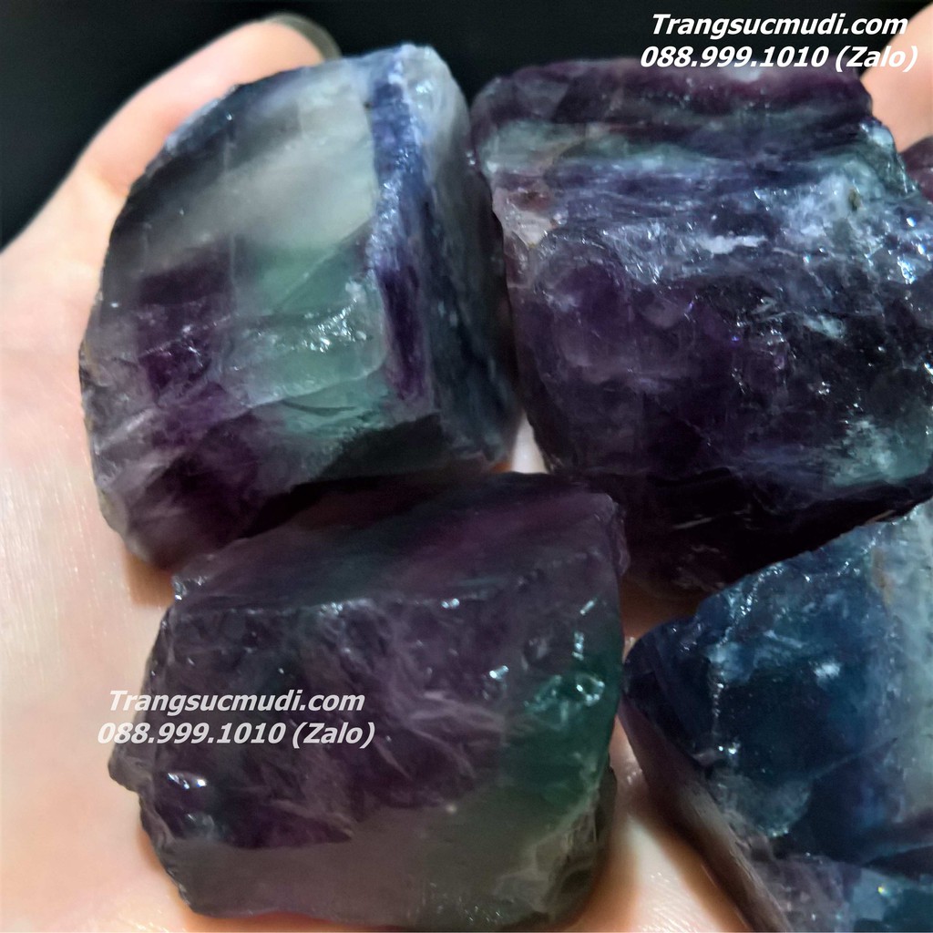 ĐÁ FLUORITE TÍM THÔ TỰ NHIÊN 100g HÀNG ĐẸP