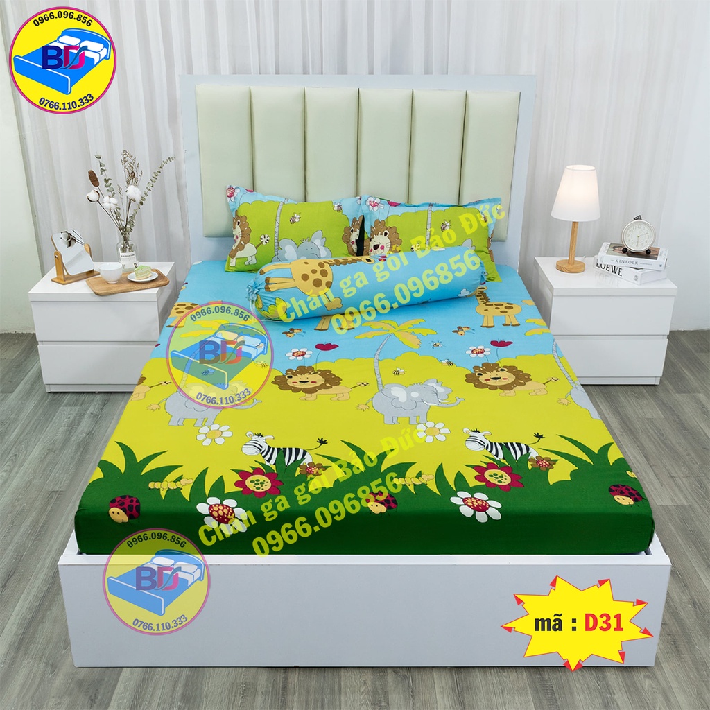 Bộ ga gối , ga giường cotton poly (set 4 món )
