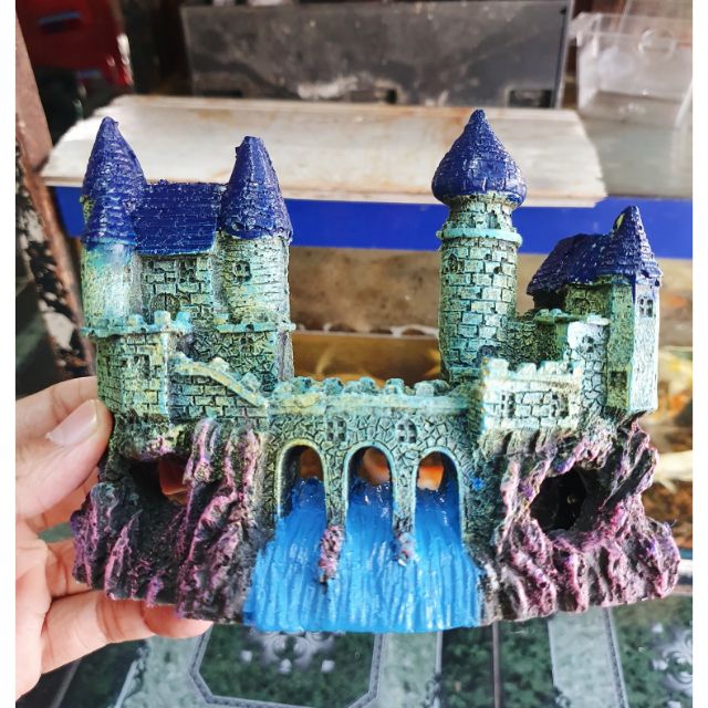 LÂU ĐÀI TRANG TRÍ HỒ CÁ NON BỘ 16x6x13cm