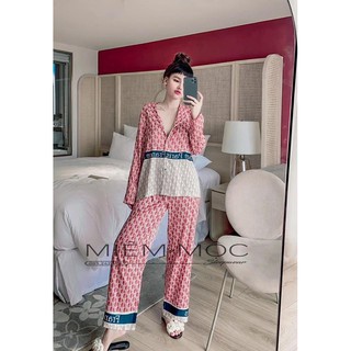 BỘ PIJAMA DÀI LỤA XƯỚC TÔ CHÂU SIÊU CẤP