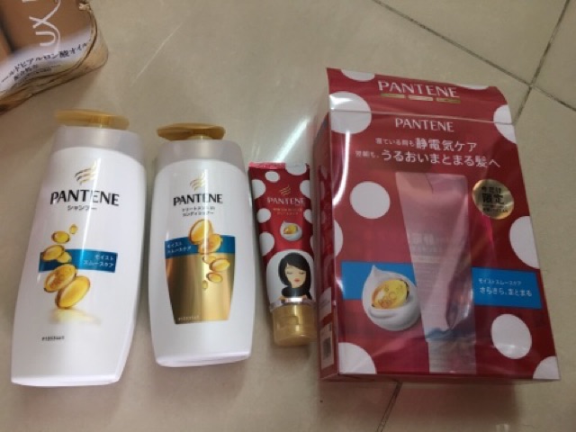 Bộ dầu gội Pantene Pro V màu vàng, xanh set 3 của Nhật