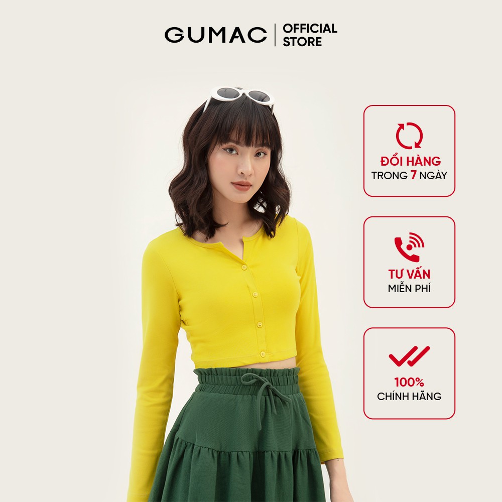 [Mã WABRGM11 giảm 10% đơn 250K] Áo croptop nữ tay dài GUMAC phong cách cá tính, năng động ATB3106 | BigBuy360 - bigbuy360.vn