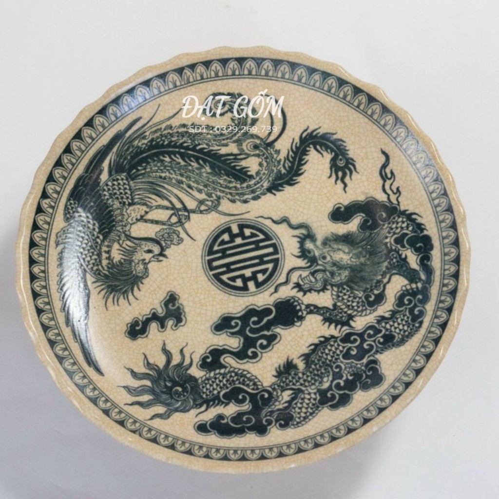 Đồ thờ cúng  - bộ thờ cúng đồ thờ men rạn vẽ tay gốm sứ Bát Tràng